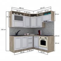 Bucatarie de Colt LEEA ART CORNER FRONT MDF ROSA 160-180 DR. K002 / decor 246